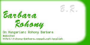 barbara rohony business card